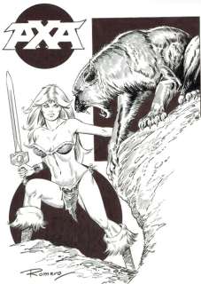 Romero, Enrique Badia - Original drawing - Axa & Panther - Axa’s New Comic Book | Catawiki