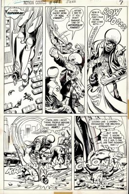 Bob Oksner, Curt Swan | Action Comics #448 P 5 (Awesome Page with Superman in Every Panel Battling the Outer Space Alien!) 1975 | Romitaman