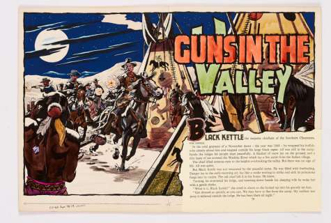 Guns in the Valley original double page artwork (1956) drawn and painted by… | Comic Book Auctions ltd
