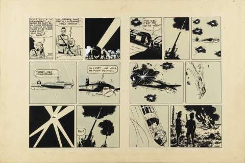 Hergé - TINTIN, LE SCEPTRE D‘OTTOKAR, ENCRE DE CHINE, 40 X 60 CM