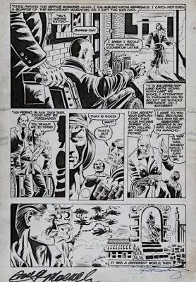 Paul Gulacy | Gulacy, Paul - Master of Kung Fu #18 Secnd Issue Pg 5, Big Panel - Shang Chi, Sir Denis - First Gulacy | Cool Lines Art