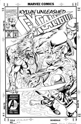 Davis, Alan - Excalibur #63 Cover, All-Out Action Kylun 1993 | Cool Lines Art