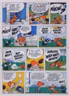 Jean Roba (1930-2006) - Boule et Bill, Miaou WofÂ ! Nos problèmes linguistiques - planche originale, 1980