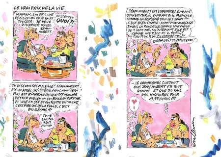 Vuillemin Philippe | Gag original complet de Philippe VUILLEMIN : Le vrai prix de la vie | Galerie Napoléon