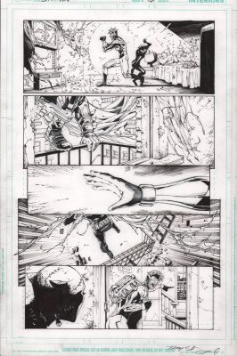 Tony Daniel | Batman #46 P.13 - Booster Gold & Catwoman - Signed - 2018 | Anthony’s Comic Book Art