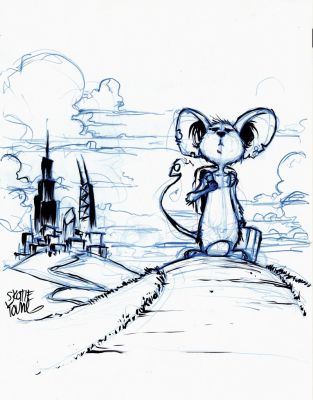 Skottie Young | Mouse Walking Away From a City (May Be Published?) | Romitaman