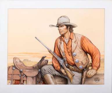 Blanc Dumont, Michel ( 1948 ) | Aquarelle, Dessin la jeunesse de Blueberry 29,5 x 36,5 cm,… | Stanley’s Auction