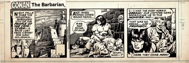 Ernie Chan | Conan the Barbarian Daily Comic Strip (Conan in 2 of 3 Panels!) 5-3-1979 | Romitaman