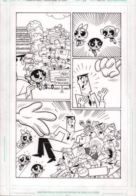 Christopher Cook, Mike Decarlo | Powerpuff Girls #60 P.8 - Einstein, Dali - 2005 | Anthony’s Comic Book Art