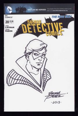 George Perez | Batman Detective Comics #20 - Nightwing Sketch Cover - Signed 2013 | Anthony’s Comic Book Art