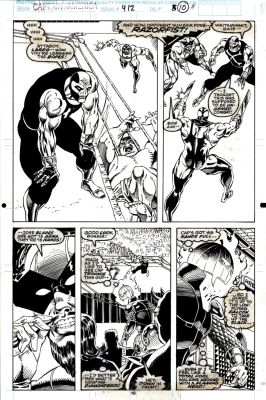 Rik Levins Danny Bulanadi | Captain America #412 P 10 (Cap Dressed As Crossbones Defeats General Wo & Battles Batroc, Razorfist, with Falcon As Jack O’ Lantern!) 1992 | Romitaman