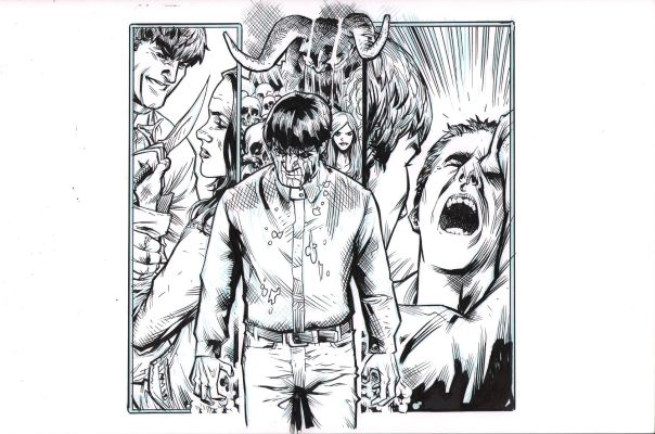 Karl Moline | Buffy Related? Werewolf Pinup Ink Art | Anthony’s Comic Book Art