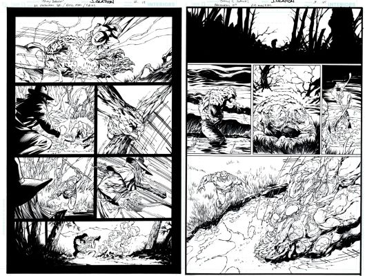 Jonathan Glapion, Tony Daniel | Dc Infinite Halloween Special #1 Pages 64 & 65 (Killer Croc Kills & Eats Ressurection Man!) 2007 | Romitaman