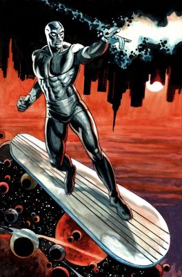Dan Brereton | Silver Surfer Detailed Hand Colored Mixed Media Pinup | Romitaman