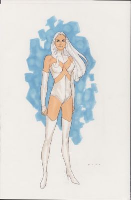 Phil Noto | White Queen Pencil + Watercolor Art Commission - Signed | Anthony’s Comic Book Art