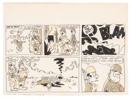 Mort Walker Attributed Beetle Baily Comic Strip | misc / divers