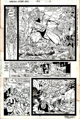 Al Gordon, Erik Larsen | Amazing Spider-Man #324 Semi-Splash (Sabretooth, Captain America & Silver Sable! 3 Large Spidey Images Drawn on Back!) 1989 | Romitaman