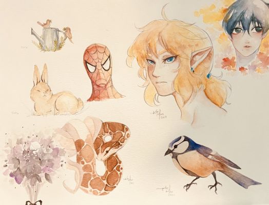 Kat Maus | Kat Maus - Watercolor Sketches | ComicArtFans Classifieds