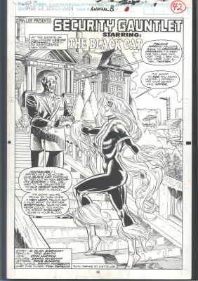 Tod Smith Don Hudson | Tod Smith Full Page Title Splash - Very Sexy Black Cat Issue Web of Spider-Man # 8 Page 42 | Koch Comic Art
