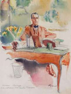 Pierre-Laurent BRENOT . Â« Monsieur Jean-Louis Vaudoyer Â». Gouache cou | Tessier Sarrou