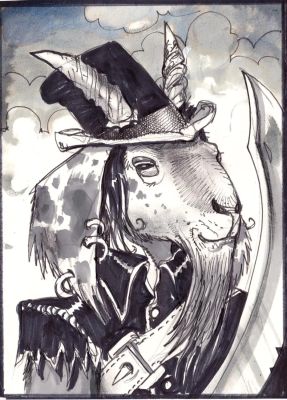 Simon Bisley – Salty Dogs Card art – Ink – Jamal Kidd | Berserker Art