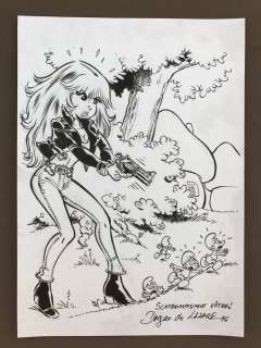 De Lazare, Dragan - Dessin original - Rubine: Schtroumpfement vôtre ! - hommage Ã  Peyo - (2016) | Catawiki