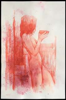 Jung - Dessin original - La jeune femme et le bol - Format: 32,5 x 49,7 cm. - (2011) | Catawiki