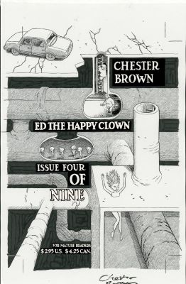Brown, Chester - Ed the Happy Clown #4 of 9 Cover, City Dissected View 2005 | Cool Lines Art