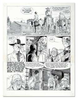 Hermann (Huppen) | HERMANN COMANCHE "LE DOIGT DU DIABLE" Encre de chine pour la planche 3 | Coutau Bégarie