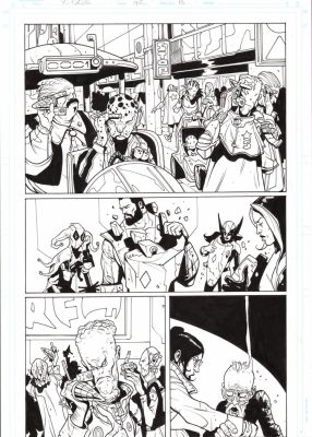 Paul Davidson – X-Force – 42p18 – Colossus Wolverine Domino Beast Sage Deadpool | Berserker Art