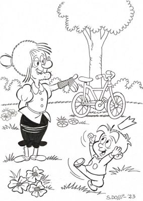 Sandro Dossi | Lot 5 - Nonna Abelarda e Soldino - Illustrazione | Finarte