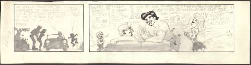 Al Capp | Al Capp L’il Abner Unpublished Daily Strip Art-Abner, Daisy Mae! | ComicArtFans Classifieds