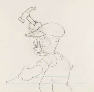 A Porky Pig Swears Blooper Reel Production Drawing. | Van Eaton Galleries