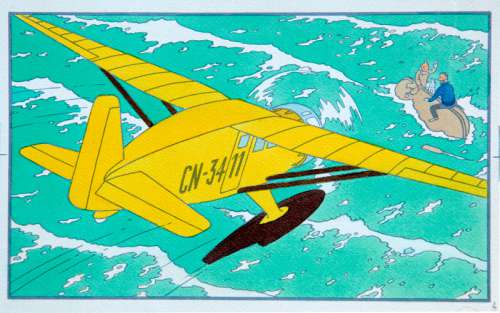 Hergé | Tintin et Milou, bleu de coloriage Ã  l’aquarelle … | Banque Dessinée