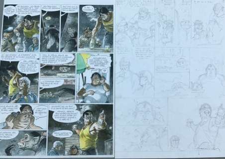 Hermann - Planche originale crayonnés (p.8) - Bernard Prince T.18 - Menace sur le Fleuve  - (2010) | Catawiki