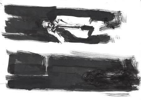 Vincent Gravé | Fausse Route, page 110 Editions Les Enfants rouges, 2008 Technique mixte sur papier 29,7 x 21 cm, signé | JML Arts