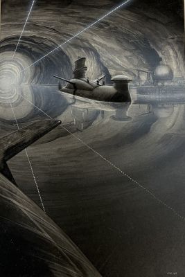 Lot 71 - Jim Burns – Dragon in the Sea from Frank Herbert’s Eye Original Interior Art, 1985