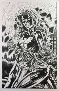 Ian Churchill | Ian Churchill 11X17" Cover Quality Commission of Dark Phoenix X-Men Jean Grey | ComicArtFans Classifieds