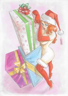 Cucca, Vincenzo - Projet de couverture en couleur - Hot Charlotte pin-up de Noël - (2013) | Catawiki