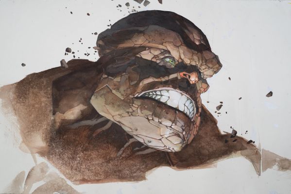 Simone Bianchi | For Sale: Simone Bianchi - Huge the Thing Headshot | ComicArtFans Classifieds