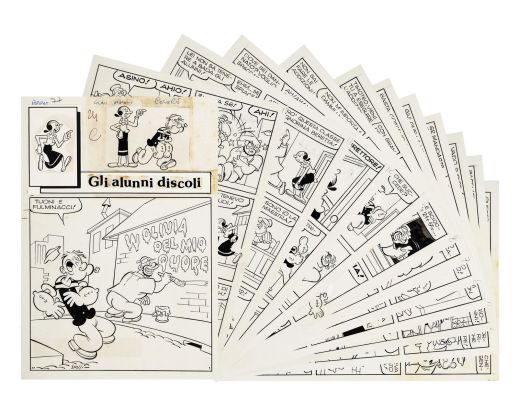 Dossi Sandro - "Popeye - Gli alunni discoli ", anni ’70 | Urania Casa d’Aste