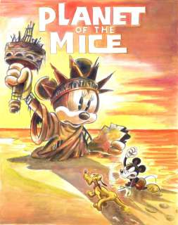 Mickey Mouse Inspired By  The Planet of The Apes - Original Large Painting - Tony Fernandez | Catawiki