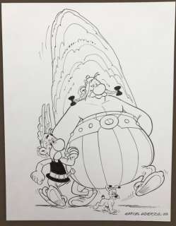 Uderzo, Marcel - Dessin original - Asterix, Obélix et Idefix (2016) | Catawiki