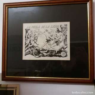 Original de Manuel Gago enmarcado( Portada Piel de Lobo) Valenciana