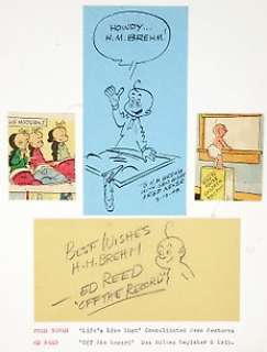  - Ensemble de dessins et autographes de Cartoonistes - 18 cartoonistes Américains des années 1930 - 1940 - (1930/1948) 