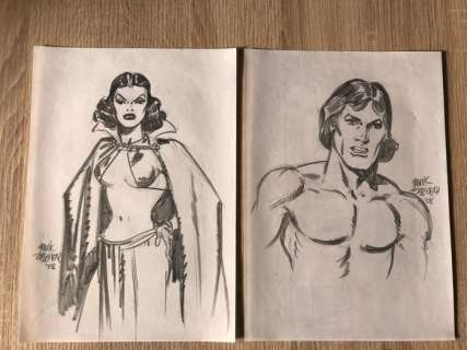 Tarzan et Dragon Lady - 2 x Original Artwork by Frank Springer - Page volante - Dessin original - (2008) | Catawiki