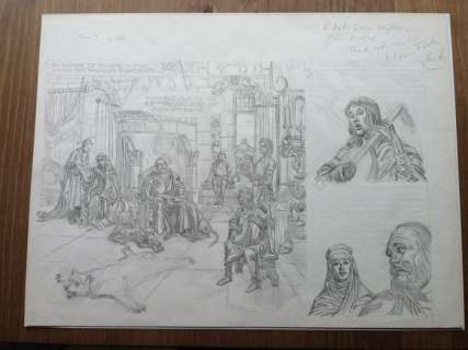 Funcken, Liliane et Fred - Dessin original - Une scène du moyen-Ã¢ge | Catawiki