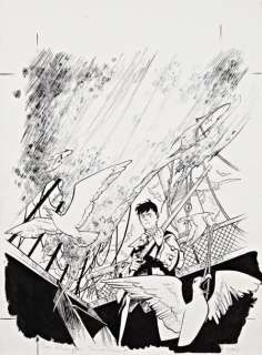 Bonhomme - Le Marquis d‘Anaon La Providence Encre de Chine et gouache blanche