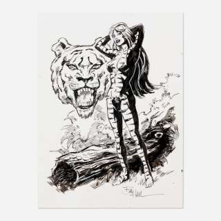 Bob Hall, Tigra Pin-Up Original Art (Marvel Comics) | Landry Pop Auctions