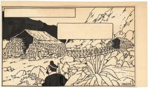 HERGE (1907-1983) - Tintin - Le temple du soleil Encre de… | Huberty Breyne
